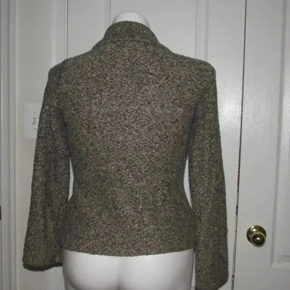 CABI Shawl Collar Knit Button Front Brown Tan Cardigan Style #340 Jacket Size M - Picture 4 of 7